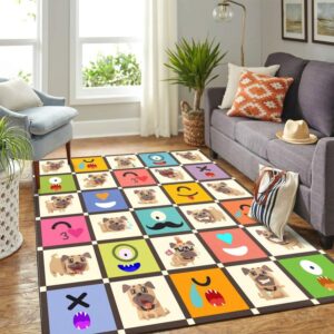 Cute Pug amp Monster Mk Carpet Area Rug