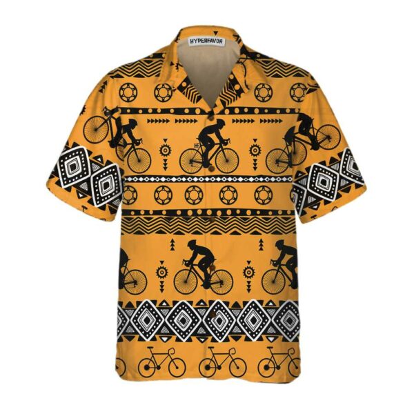 Cycling Tribal Pattern Hawaiian Shirt For Men Women Vintage Bicycle Shirt Best Gift For Biker 3