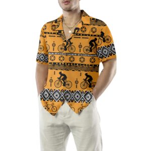 Cycling Tribal Pattern Hawaiian Shirt For Men Women Vintage Bicycle Shirt Best Gift For Biker 5
