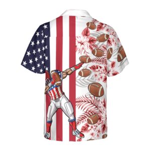 Dabbing Football American Flag Tropical Hawaiian Shirt 2