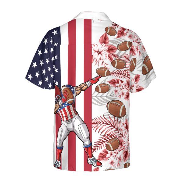 Dabbing Football American Flag Tropical Hawaiian Shirt 2