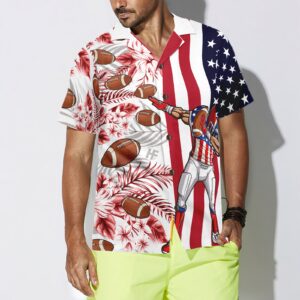 Dabbing Football American Flag Tropical Hawaiian Shirt 5