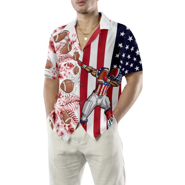 Dabbing Football American Flag Tropical Hawaiian Shirt 6