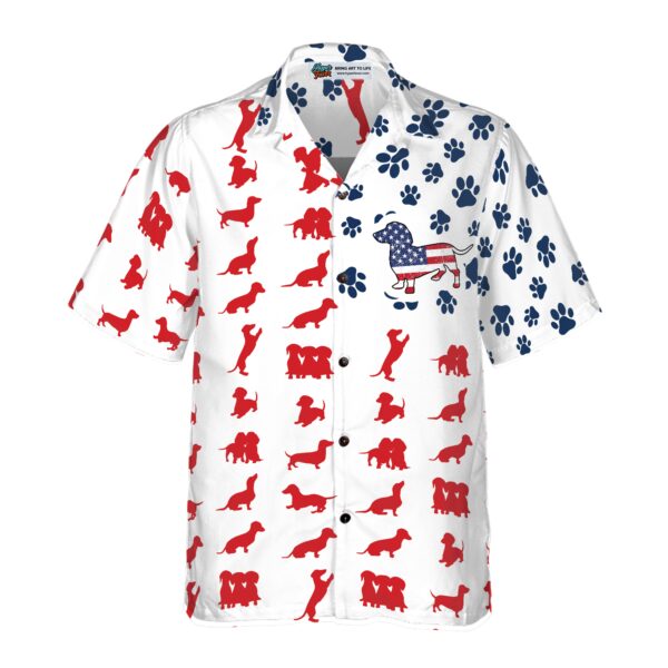 Dachshund American Flag Hawaiian Shirt 3
