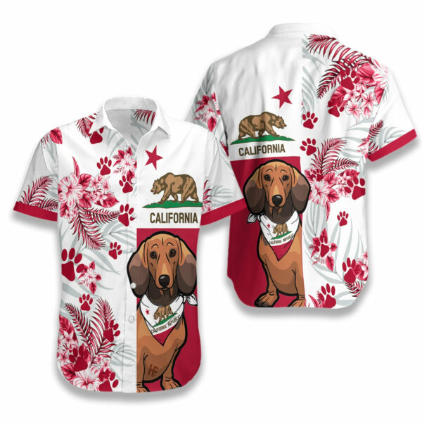 Dachshund California Flag Hawaiian Shirt Hawaiian Shirt 1