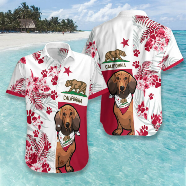 Dachshund California Flag Hawaiian Shirt Hawaiian Shirt 2