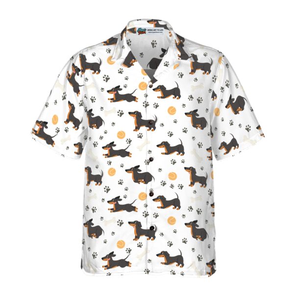 Dachshund Seamless Pattern Adorable Pets Hawaiian Shirt 3