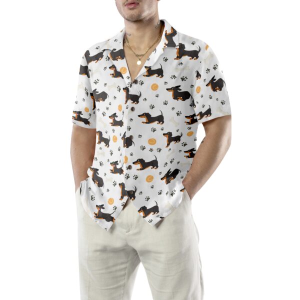 Dachshund Seamless Pattern Adorable Pets Hawaiian Shirt 4