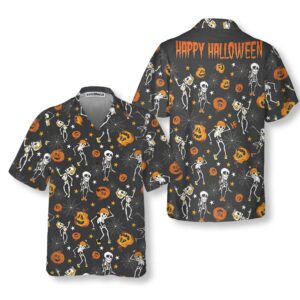 Dancing Skeletons Happy Halloween Hawaiian Shirt Funny Halloween Shirt Best Gift For Halloween 3