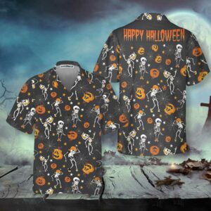 Dancing Skeletons Happy Halloween Hawaiian Shirt Funny Halloween Shirt Best Gift For Halloween 4