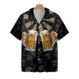 Darts And Beer Thats Why Im Here Hawaiian Shirt 3