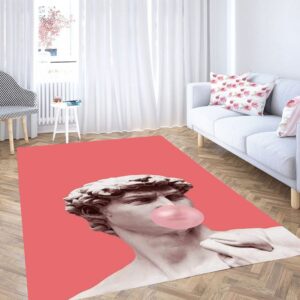 David Statue Bubble Gum Carpet Rug