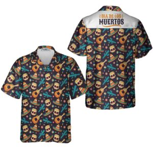 Day Of The Dead Guitar Sombrero Skull Hawaiian Shirt Mexical Day Shirt Day Of The Dead Gift 2