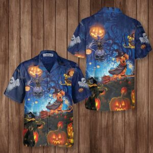 Dog The Witch For Halloween Hawaiian Shirt Funny Dachshund Wich Halloween Shirt For Men And Women 4