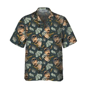 Dollar Bill And Gun Hawaiian Shirt Dollar Hawaiian Shirt For Men Cool Money Shirt Gift For Guys 3