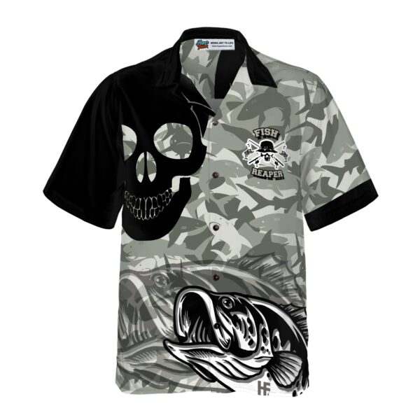 Eat Sleep Fishing Repeat Skull Camouflage Hawaiian Shirt 3