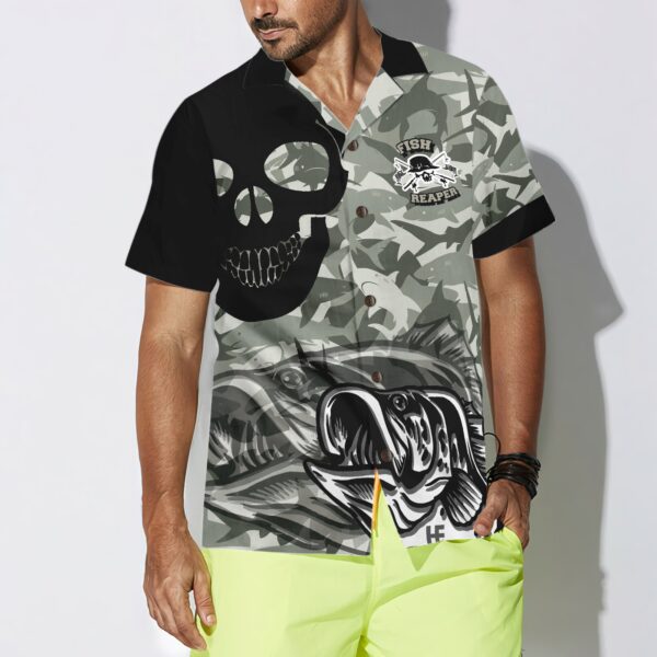Eat Sleep Fishing Repeat Skull Camouflage Hawaiian Shirt 4
