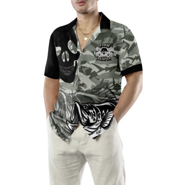 Eat Sleep Fishing Repeat Skull Camouflage Hawaiian Shirt 5