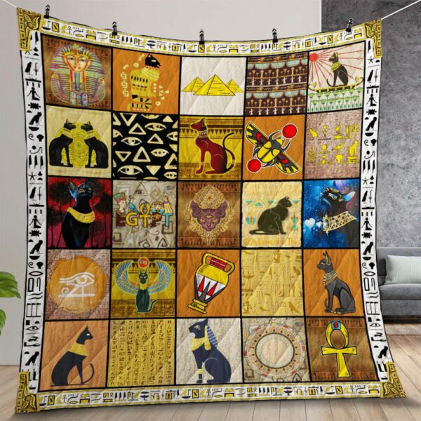 Egyptian Cat Quilt Gift For Christmas Birthday Thanksgiving
