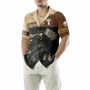 Electrician 3D Printed Hawaiian Shirt Cool Skull Electrician Shirt For Men Best Gift For Electrician 4