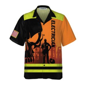 Electrician Skull Hawaiian Shirt Electrician Shirt For Men Unique Electrician Shirt 3