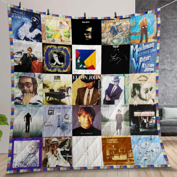 Elton John Albums Cover Poster Quilt Gift For Christmas Birthday Thanksgiving