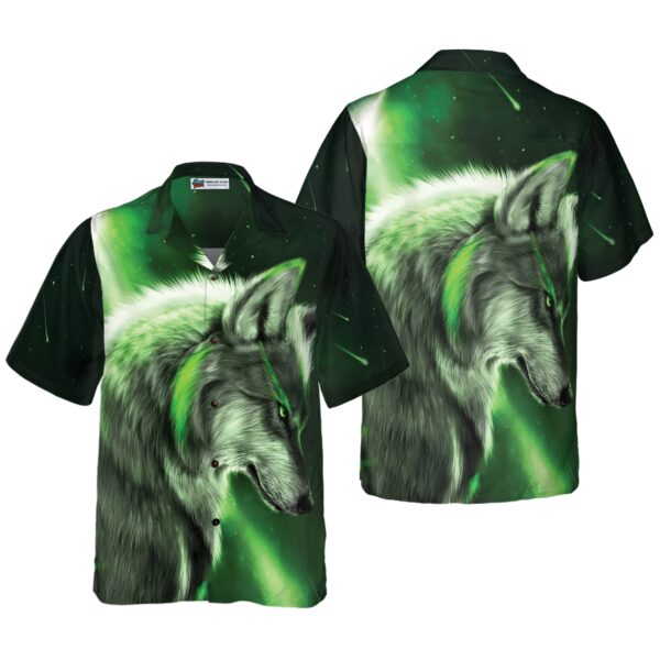 Fantasy Green Wolf Hawaiian Shirt 1