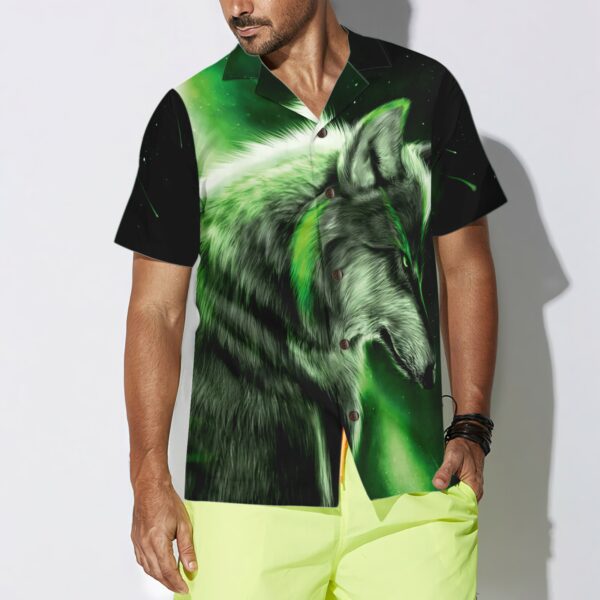 Fantasy Green Wolf Hawaiian Shirt 4