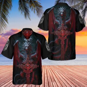 Fire Gothic Dragon Hawaiian Shirt 4