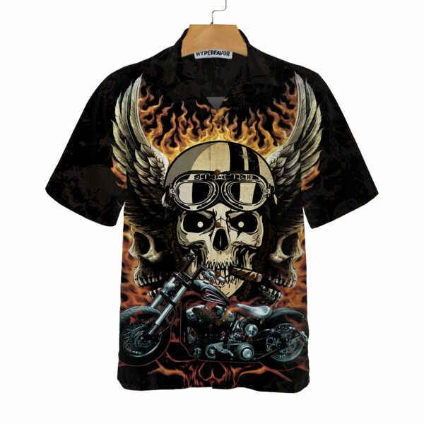 Fire Hell Rider Skull Biker Wings Motorcycle Hawaiian Shirt Best Gift For Biker 3