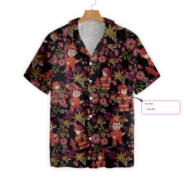 Firefighter Fire Rescue Custom Hawaiian Shirt Personalized Cute Floral Firefighter Shirt For Men 3