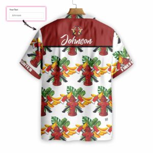 Firefighter Tropical Banana Pattern Custom Hawaiian Shirt Personalized Cross Axes Firefighter Hawaiian Shirt For Men 2