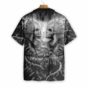 Flaming Skull Lava Hawaiian Shirt 2