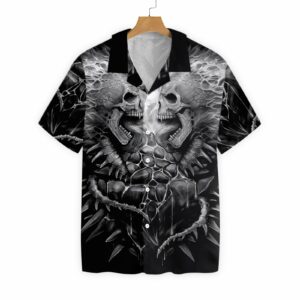 Flaming Skull Lava Hawaiian Shirt 3