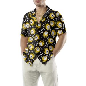 Flaming Skull Pattern Hawaiian Shirt Unique Flame Shirt For Men Flame Print Shirt 5