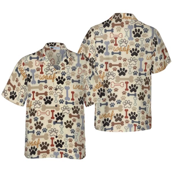 Footprint Dog Bone Seamless Hawaiian Shirt 1