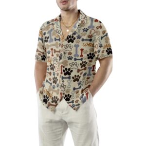 Footprint Dog Bone Seamless Hawaiian Shirt 5