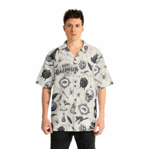 Funny Halloween Vintage Pattern Hawaiian Shirt 3