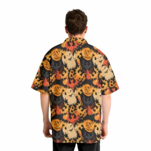 Funny Pumpkins Ghost Boo Halloween Abstract Seamless Pattern Hawaiian Shirt 4