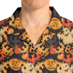 Funny Pumpkins Ghost Boo Halloween Abstract Seamless Pattern Hawaiian Shirt 5