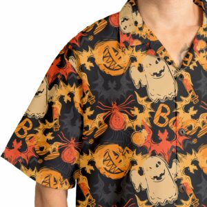 Funny Pumpkins Ghost Boo Halloween Abstract Seamless Pattern Hawaiian Shirt 6