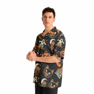 Funny Pumpkins Ghost Scary Halloween Pattern Hawaiian Shirt 2