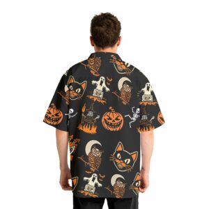 Funny Pumpkins Ghost Scary Halloween Pattern Hawaiian Shirt 4