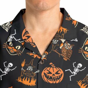 Funny Pumpkins Ghost Scary Halloween Pattern Hawaiian Shirt 5