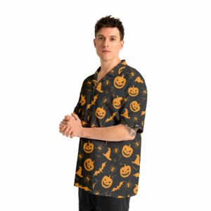 Funny Pumpkins Halloween Seamless Pattern Hawaiian Shirt 2