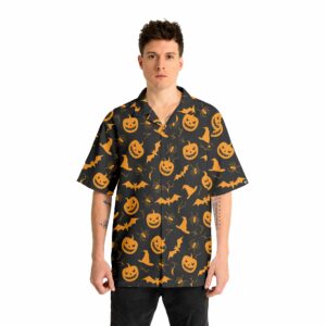 Funny Pumpkins Halloween Seamless Pattern Hawaiian Shirt 3