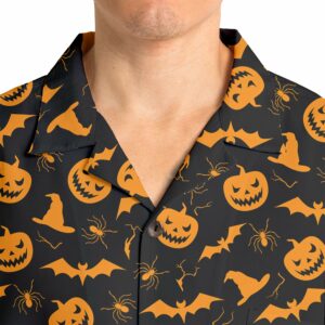 Funny Pumpkins Halloween Seamless Pattern Hawaiian Shirt 5