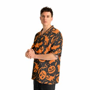Funny Pumpkins Witches Halloween Pattern Hawaiian Shirt 2