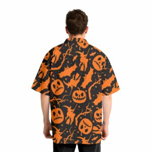 Funny Pumpkins Witches Halloween Pattern Hawaiian Shirt 4