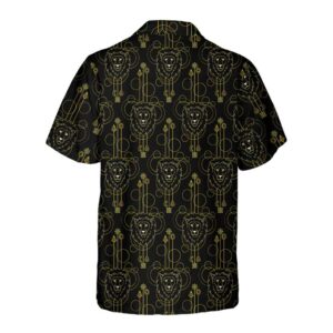 Geometric Lion Seamless Pattern Lion Hawaiian Shirt Button Up Lion Shirt For Men Women Cool Lion Gift 2